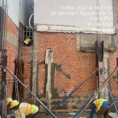 Công tác đổ bê tông cột tầng trệt công trình Bình Thạnh!