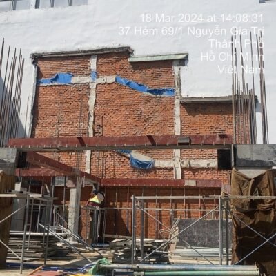 Công tác đổ bê tông cột tầng trệt công trình Bình Thạnh!